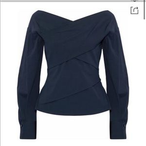 Theory Wrapped Stretch Cotton Top Size Petite
